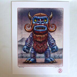 NEW 11 x 14 JAPAN LAND OF KAIJU WOEUNTOYU ART PRINT BY CHET PHILLIPS (SIGNED)